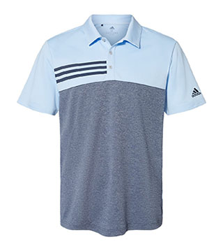 A508 - Heathered Colorblock 3-Stripes Sport Shirt